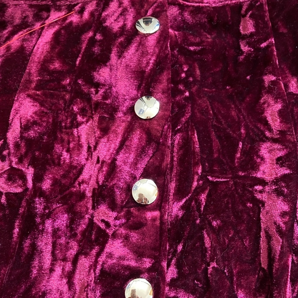 Mistress Rocks Valiant Plum Crushed Velvet Studded Palazzo Pants Size XS - Picture 4 of 8